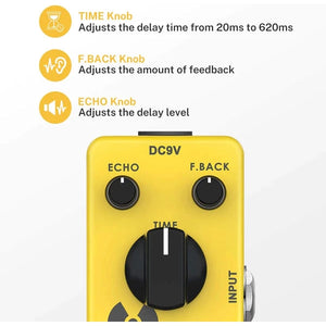 donner yellow fall delay pedal Donner EC748 Yellow Fall Delay Pedal – Easy Music Center