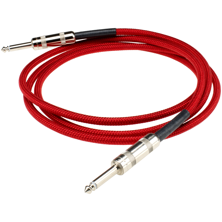 DiMarzio EP1710SSRD 10' Overbraid Instrument Cable, Red-Easy Music Center