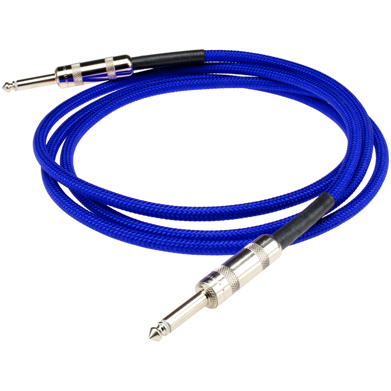 Dimarzio EP1710SSEB 10' Overbraid Instrument Cable, Electric Blue-Easy Music Center