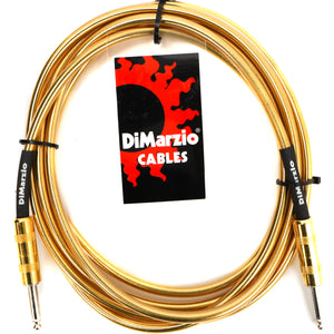 Dimarzio EP1710SSGM 10' Instrument Cable, Gold Metallic-Easy Music Center