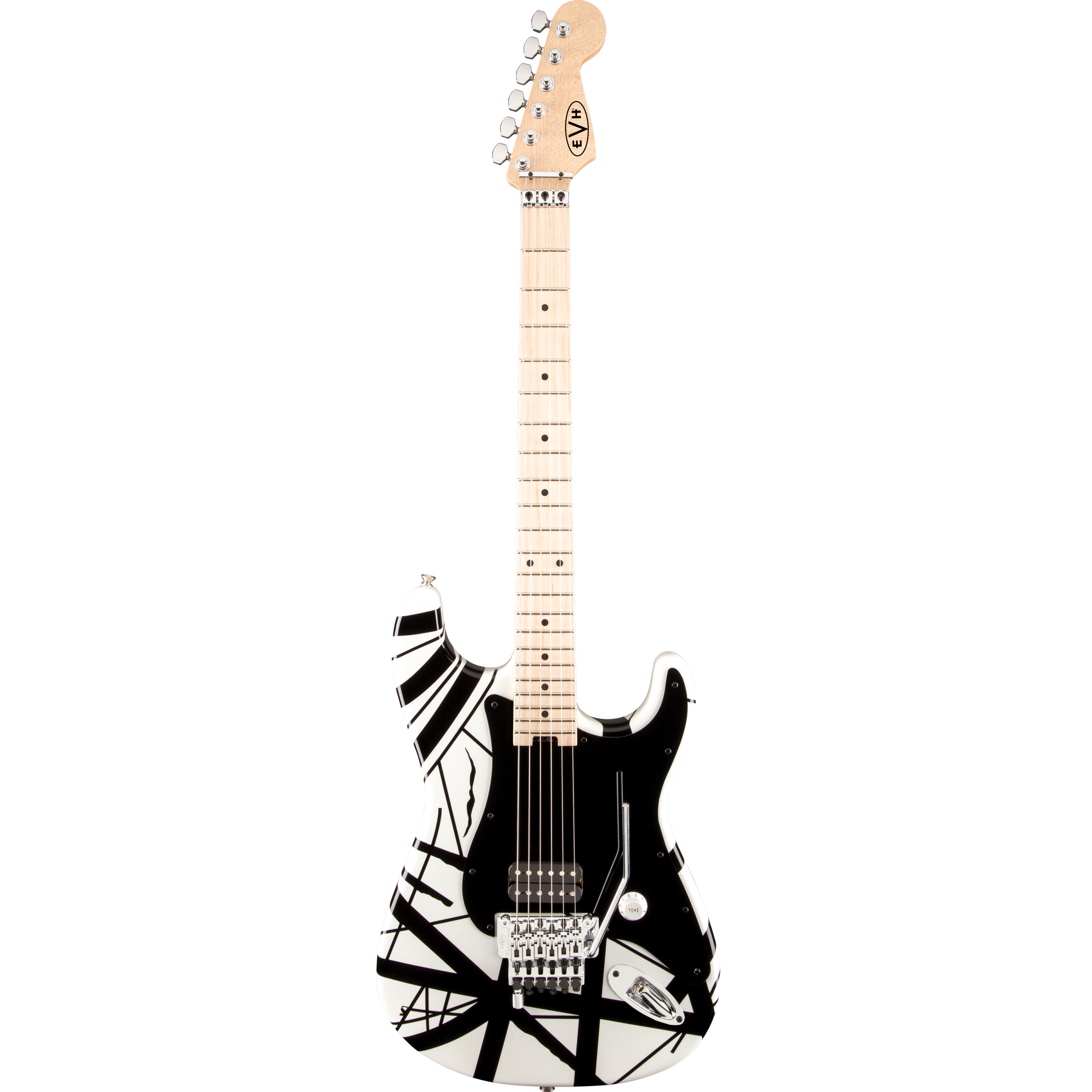 EVH 510-7902-576 EVH Striped Electric Guitar - White w/ Black