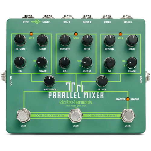 Electro Harmonix TRIPARALLELMIX Parallel FX Loop Mixer and Switcher-Easy Music Center