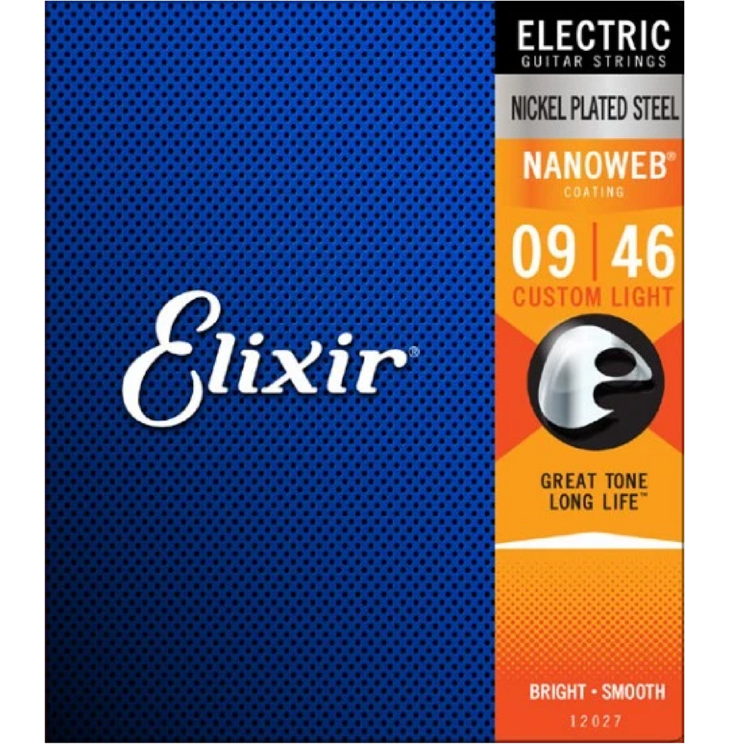 Elixir 12027 NANOWEB Electric Guitar Strings Custom Light 9-46-Easy Music Center