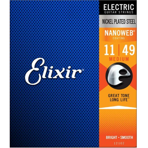 Elixir 12102 NANOWEB Electric Guitar Strings Medium 11-49-Easy Music Center