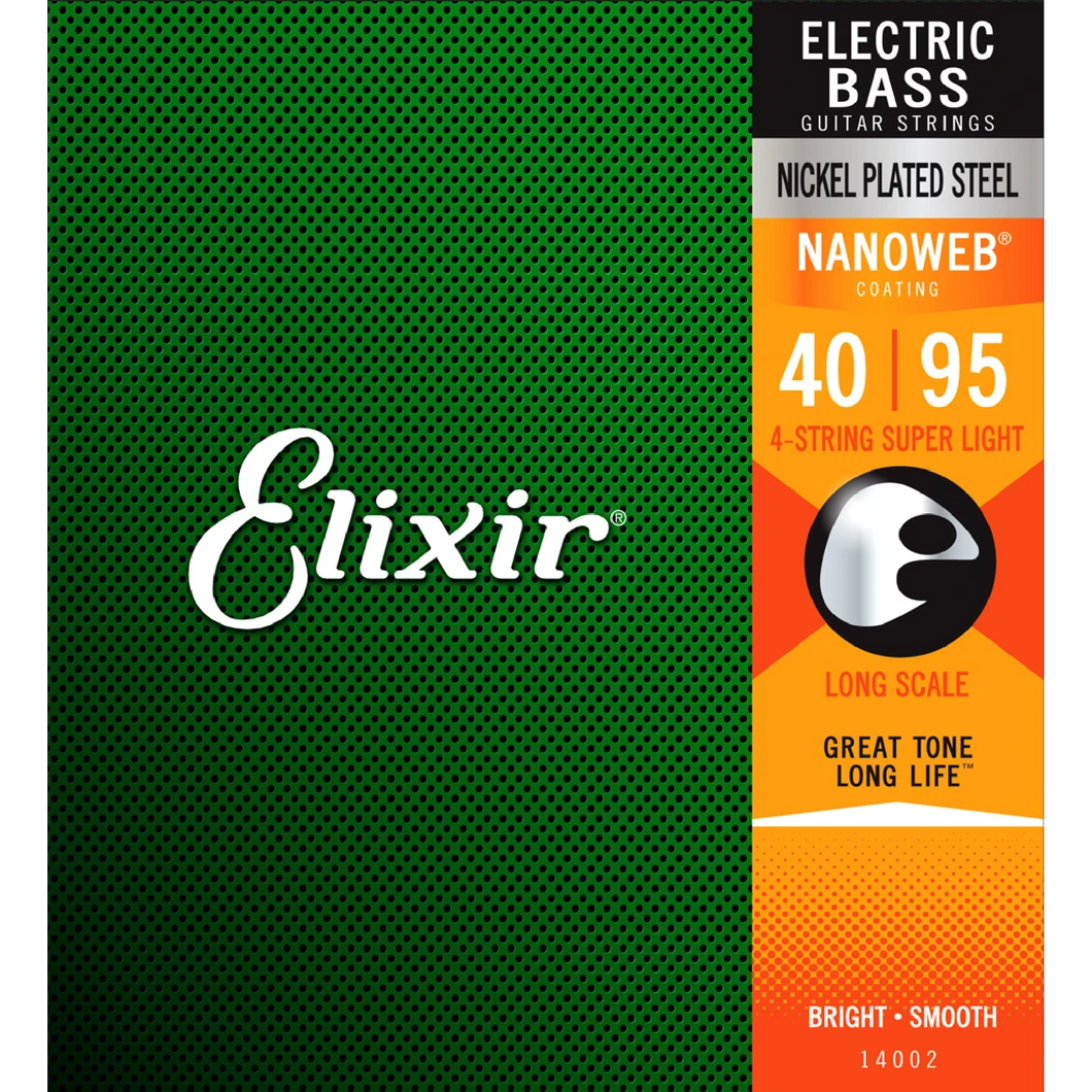 Elixir 14002 NANOWEB Electric Bass Guitar Strings 40-95-Easy Music Center