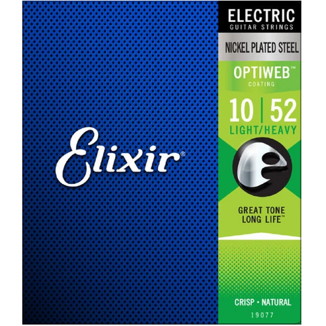 Elixir 19077 Optiweb Electric Guitar Strings Light/Heavy 10-52-Easy Music Center