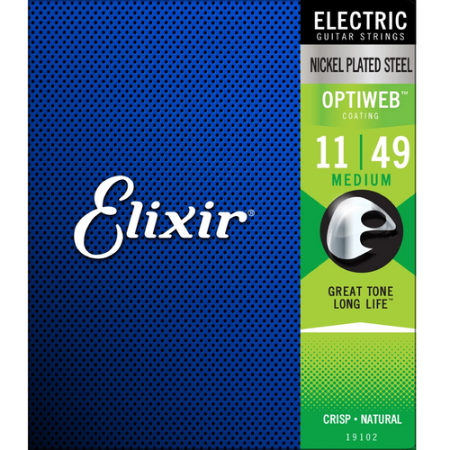 Elixir 19102 Optiweb Electric Guitar Strings Medium 11-49-Easy Music Center