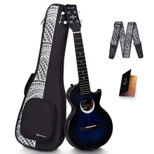 Load image into Gallery viewer, Enya EUT-MOON/BU Signature Taimane 4-String Ukulele, Blue-Easy Music Center
