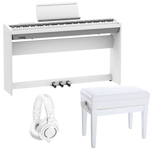 Roland FP-30X-WH 88-key Digital Piano Complete Home Bundle, White-Easy Music Center