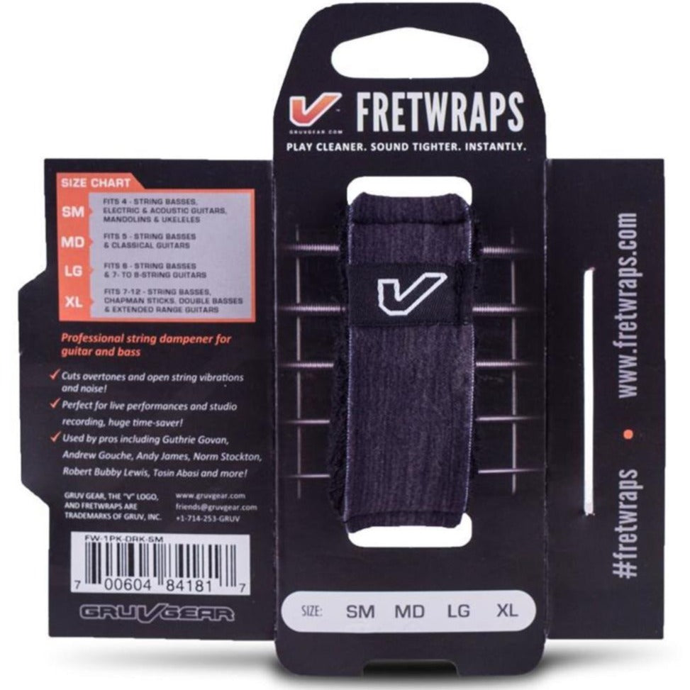 gruv gear bass Gruv Gear FW-1PK-DRK-SM FretWrap, Small, 4-String Bass, 6-String Guita – Easy Music Center