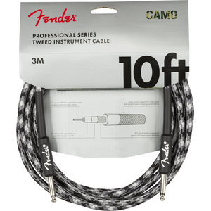 Fender 099-0810-124 10' Woven Inst Cable, Winter Camo-Easy Music Center