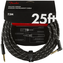 Load image into Gallery viewer, Fender 099-0820-077 Deluxe 25&#39; Angled Instrument Cable - Black Tweed-Easy Music Center
