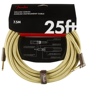 Fender 099-0820-078 Deluxe 25' Angled Instrument Cable - Tweed-Easy Music Center