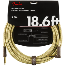 Load image into Gallery viewer, Fender 099-0820-082 Deluxe 18.6&#39; Angled Instrument Cable - Tweed-Easy Music Center
