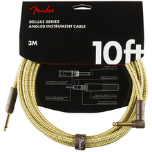 Load image into Gallery viewer, Fender 099-0820-091 Deluxe 10&#39; Angle Instrument Cable Tweed-Easy Music Center
