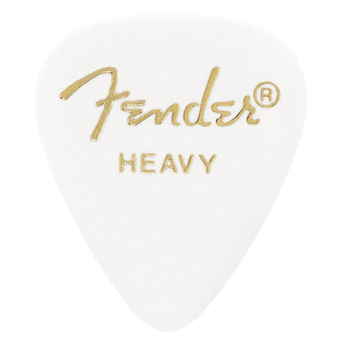 Fender 351 Shape Classic Celluloid Picks Heavy - White, 6-pack-Easy Music Center