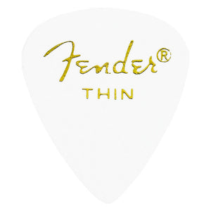 Fender 351 Shape Classic Celluloid Picks Thin - White, 6-pack-Easy Music Center