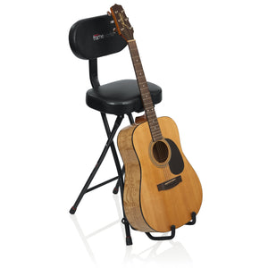 Gator GFW-GTR-SEAT Guitar Performance Seat w/Guitar Stand-Easy Music Center