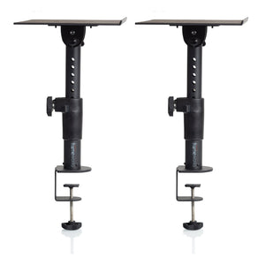 Gator GFWSPKSTMNDSKCM Desk-Clamp Studio Monitor Stand - Adjustable Height-Easy Music Center