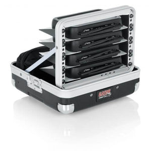 Gator GM-4WR ATA Molded Half-Rack Case for 4 Complete Wireless Mic Systems-Easy Music Center