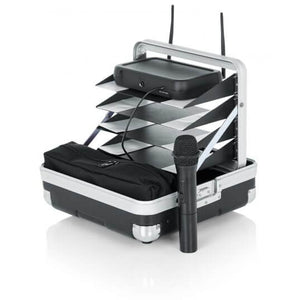 Gator GM-4WR ATA Molded Half-Rack Case for 4 Complete Wireless Mic Systems-Easy Music Center