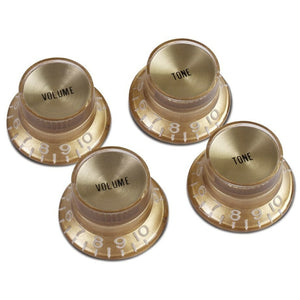 Gibson PRMK-030 Top Hat Knobs with Gold Metal Insert, Gold (4 pcs.)-Easy Music Center