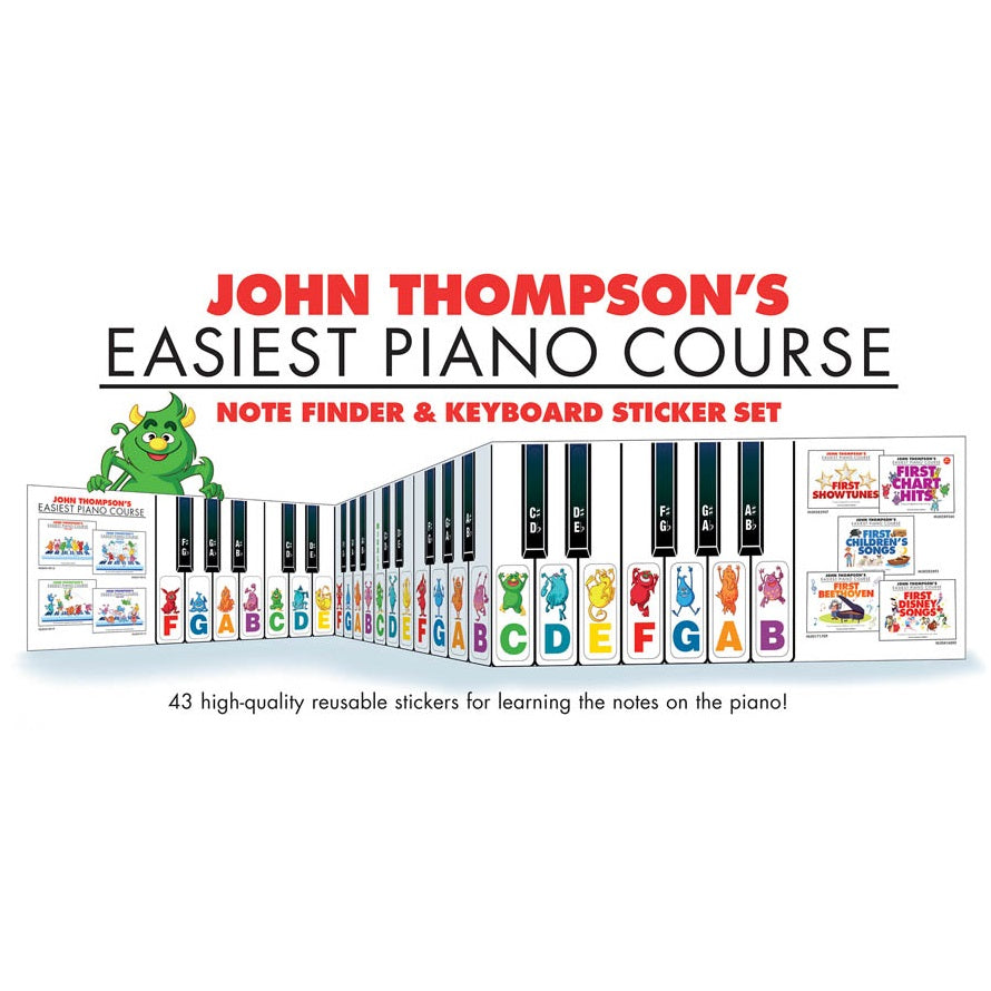 Hal Leonard HL00293972 John Tompson Note Finder & Keyboard Sticker Set-Easy Music Center