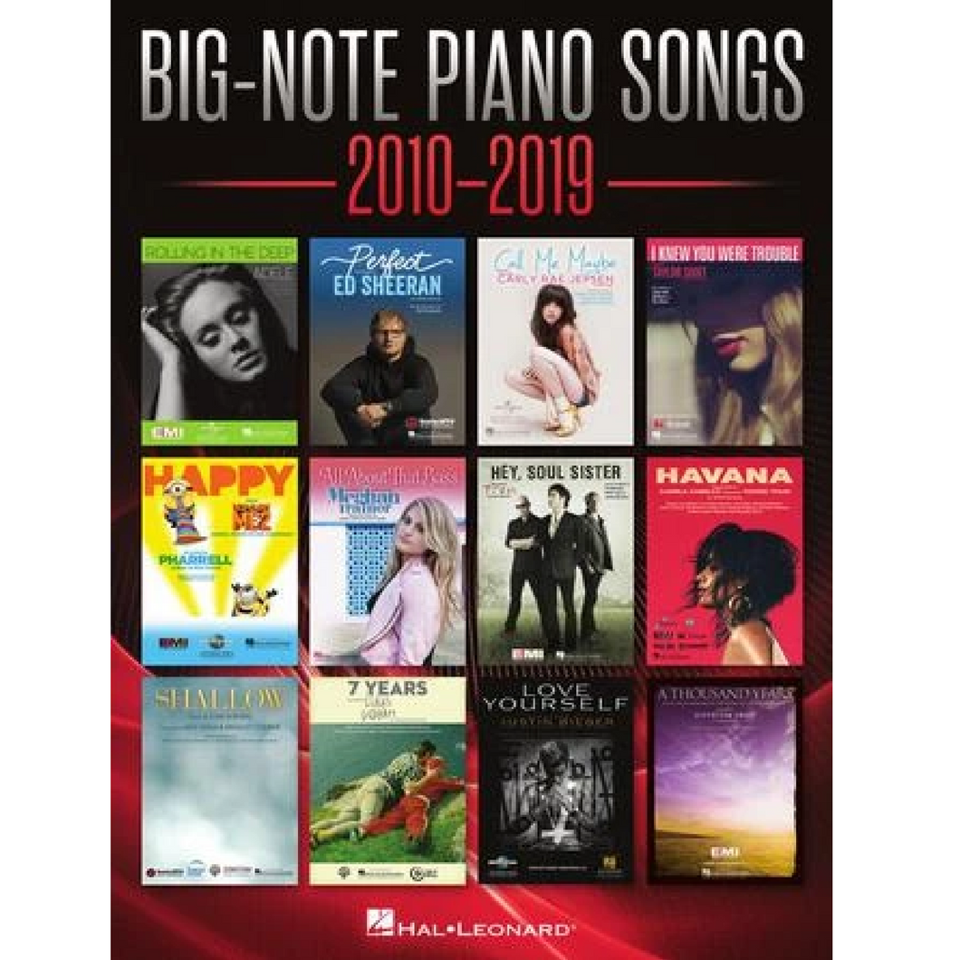 Hal Leonard HL00345659 Big-Note Piano Songs 2010-2019, Big Note Songbook-Easy Music Center