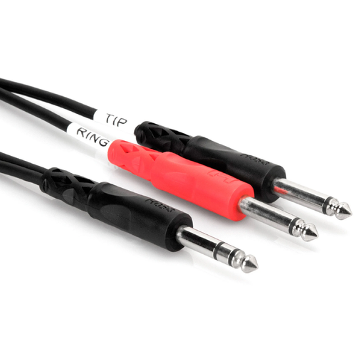 Hosa STP-203 Insert Cable, 1/4 in TRS to Dual 1/4 in TS, 3 m-Easy Music Center
