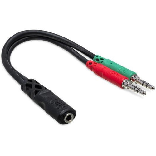 Hosa YMM-107 Headset/Mic Breakout Cable, 3.5 mm TRRSF to Dual 3.5 mm TRS-Easy Music Center