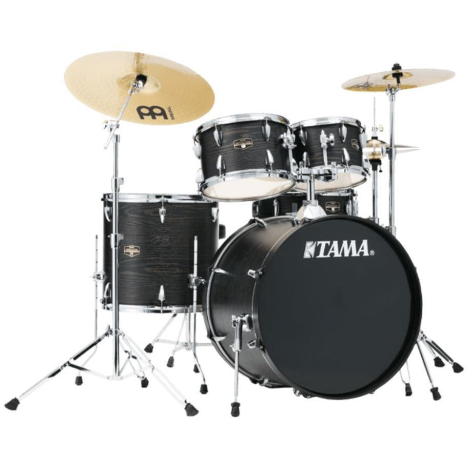 Tama IE52CBNBOW AIMM Exclusive Imperialstar 5pc Complete Kit, 10, 12, 16, 22, 14s, Black Nickel Hdw, Black Oak Wrap-Easy Music Center