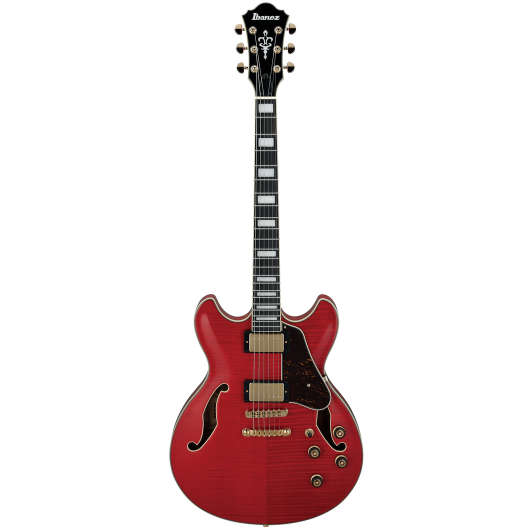 Ibanez AS93FMTCD Artcore Expressionist, Dbl Cutaway, Flamed Maple Transparent Cherry Red, Ebony FB-Easy Music Center