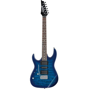 Ibanez GRX70QALTBB Gio RX Left Handed Electric Guitar, Transparent Blue Burst-Easy Music Center