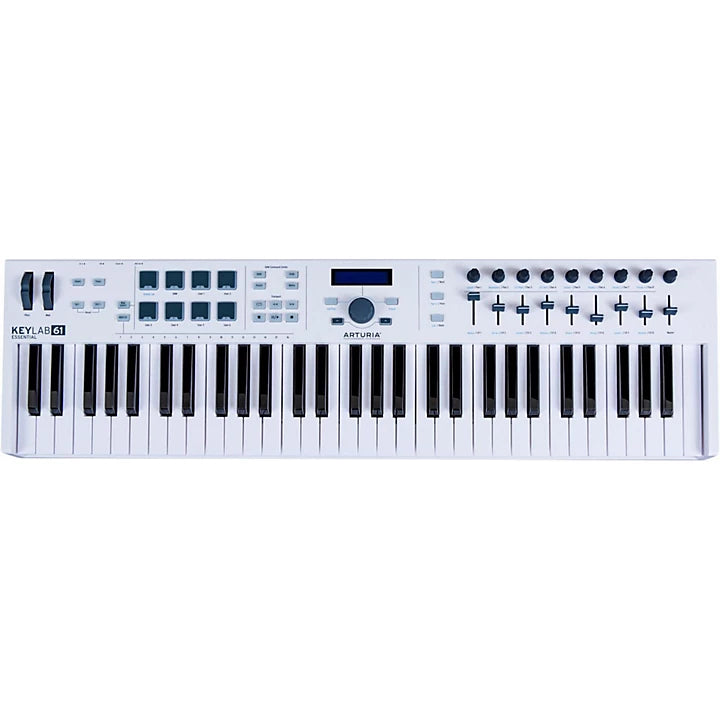 Arturia KEYLAB61-ESS-WH 61-Key KeyLab Essential Keyboard Controller, White-Easy Music Center