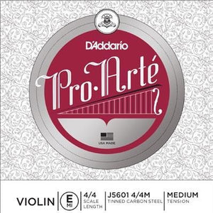 D'addario J5601-4/4M D'Addario Pro-Arte Violin Single E String, 4/4 Scale, Medium Tension-Easy Music Center