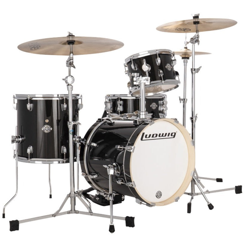 Ludwig LC2791 Breakbeats Shell Pack w/ Bags - 16, 10, 13, 14s - Black Sparkle-Easy Music Center
