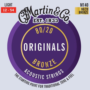 Martin M140 Martin Originals, 80/20, Light, 12-54-Easy Music Center
