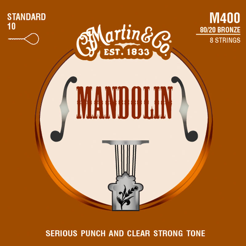 Martin M400 Mandolin Strings, Brass ,Light, 10-34-Easy Music Center