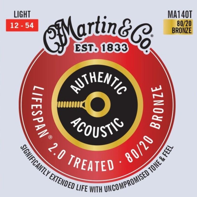 Martin MA140T SP Authentic, 80/20, Treated, Light 12-54-Easy Music Center