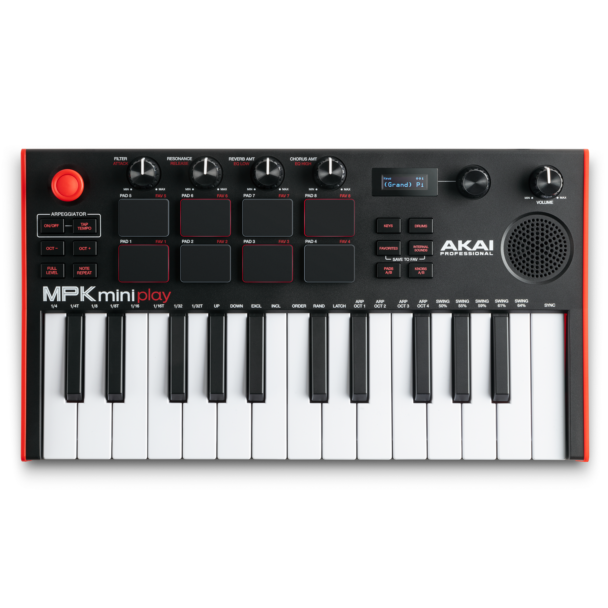 Akai MPKMINIPLAYMK3 MK3 Mini Keyboard and Drum Pads with Akai MPKMINIPLAYMK3 MK3 Mini Keyboard and Drum Pads with