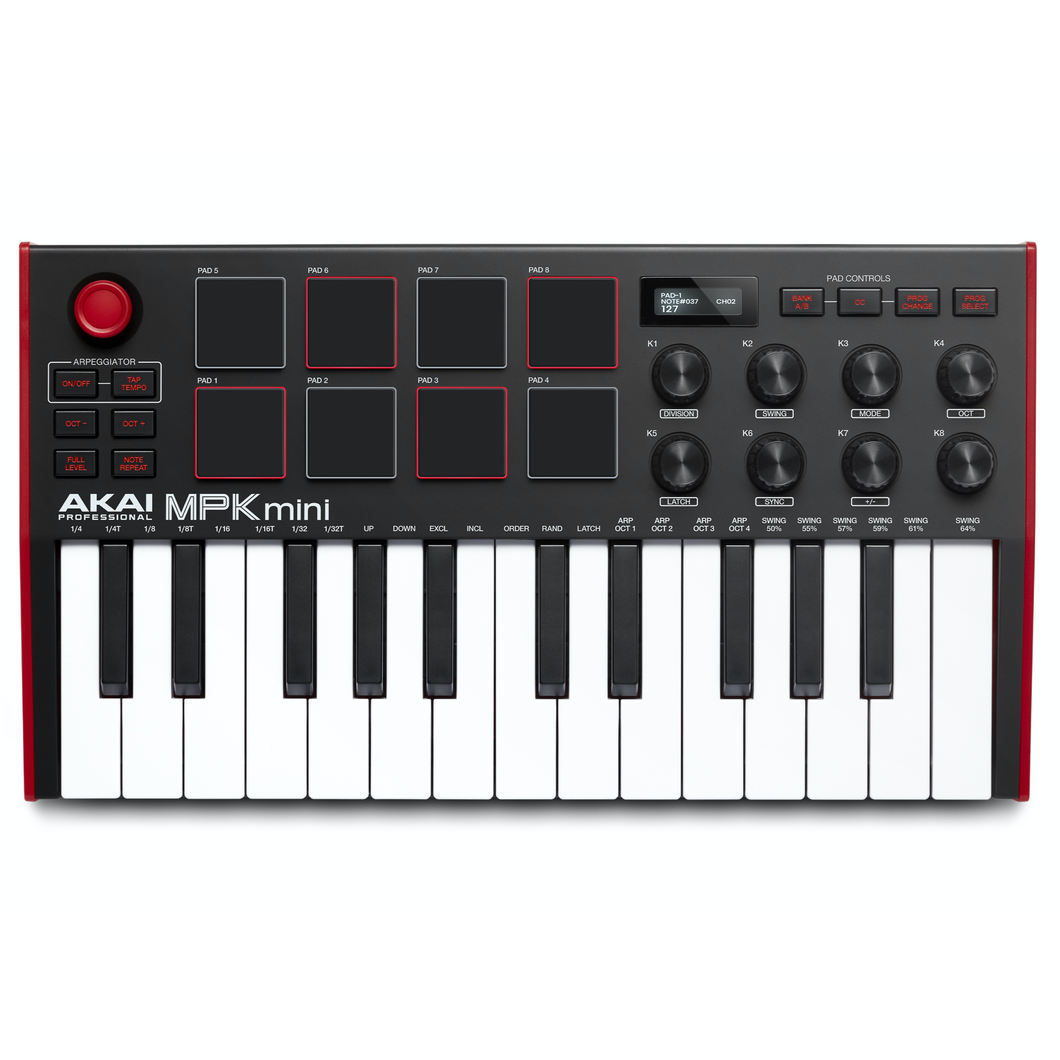 Akai MPKMINI3 Ultra Compact 25-Key Mini Keyboard and Drum Pads-Easy Music Center
