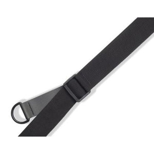 Levy MRHC-BLK 2" Cotton Right Height Guitar Strap, Black-Easy Music Center