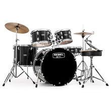 Load image into Gallery viewer, Mapex RB5294FTC-DK Rebel 5-piece Acoustic Kit with Hardware and Cymbals, Dark Black-Easy Music Center

