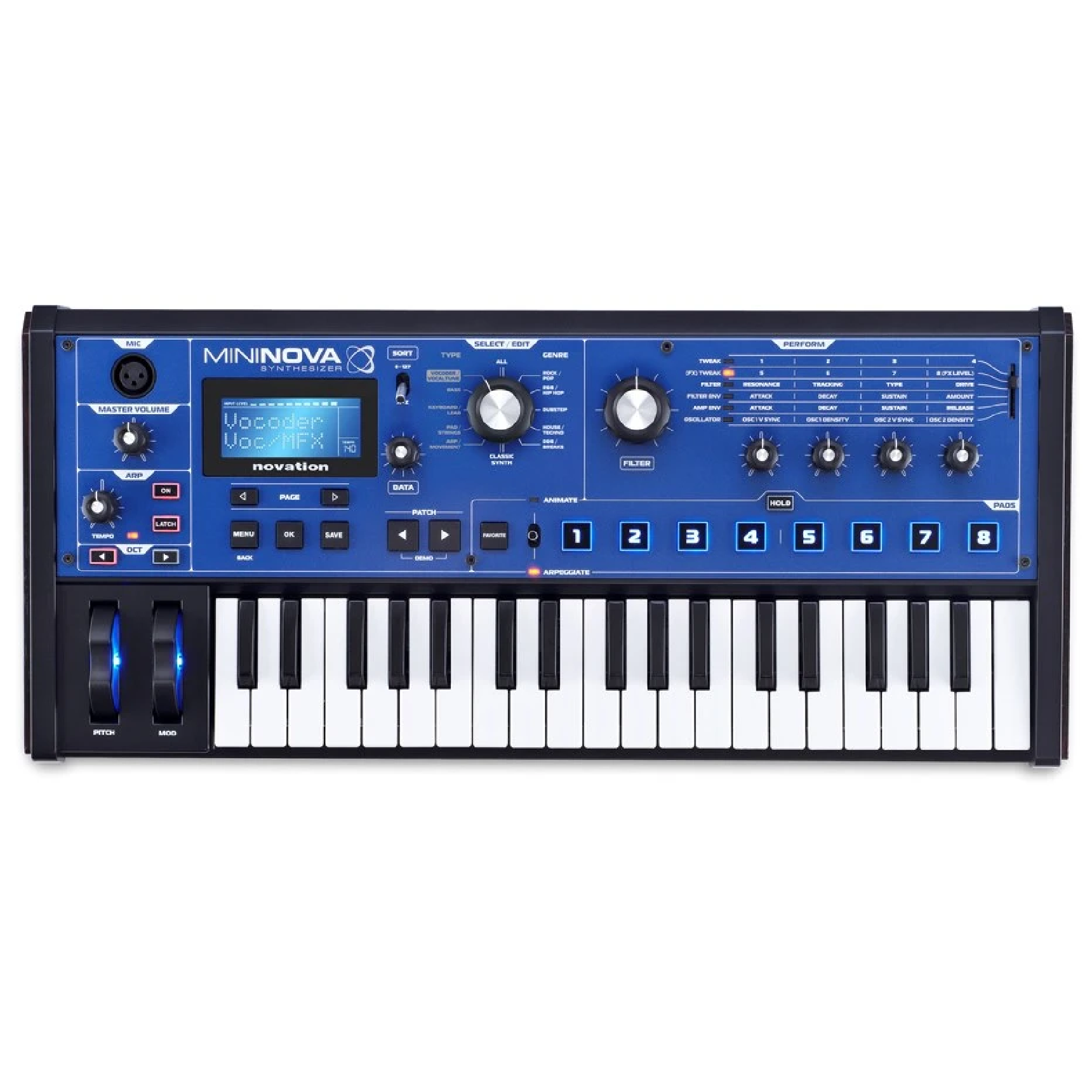 Novation MININOVA 37-Key Synthesizer with Vocoder – Easy Music Center Novation MININOVA 37-Key Synthesizer with Vocoder – Easy Music Center