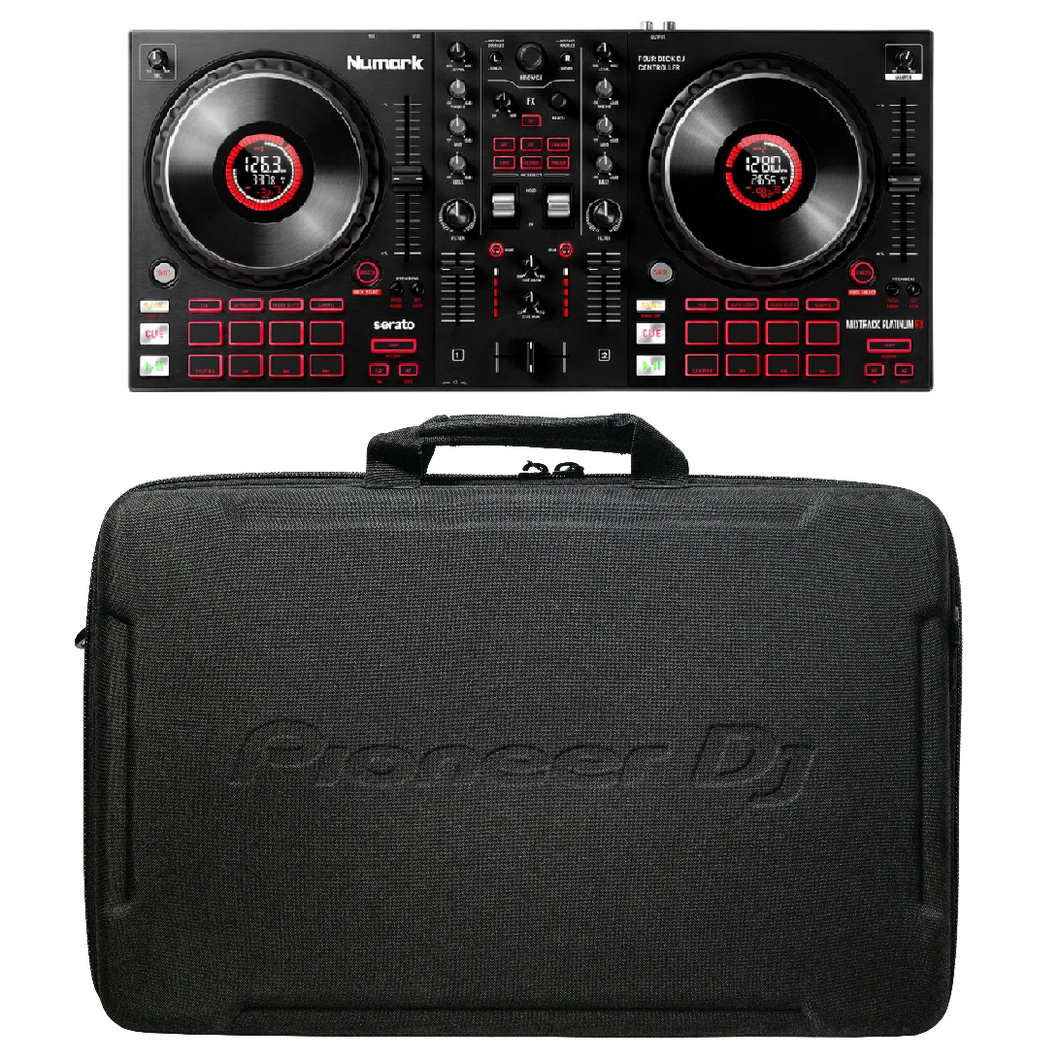 Numark MIXTRACKPLATFX 4-Deck DJ Controller & DJC-B1 Soft Case Bundle-Easy Music Center