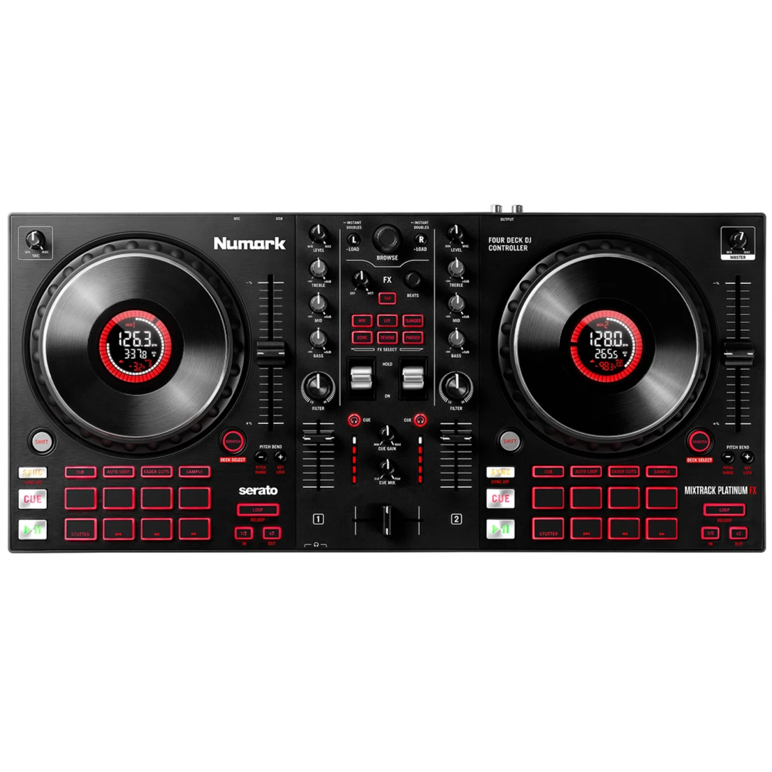 Numark MIXTRACKPLATFX 4-Deck DJ Controller with Jog Wheel Displays Numark MIXTRACKPLATFX 4-Deck DJ Controller with Jog Wheel Displays