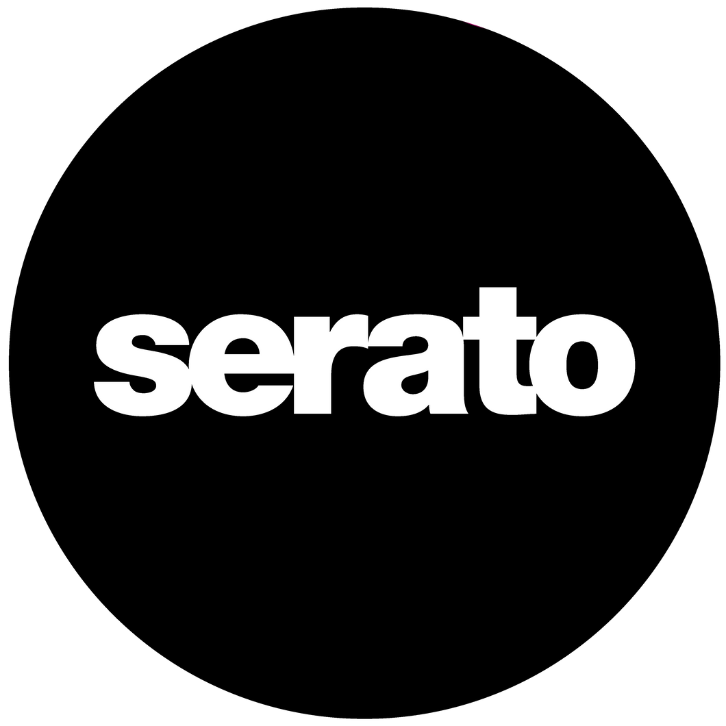 Serato OSA-SM-BLK-BR 12'' Serato ‘Butter Rug’ Slipmat - Black Mat, White Logo - Pair-Easy Music Center