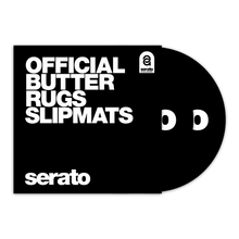 Load image into Gallery viewer, Serato OSA-SM-BLK-BR 12&#39;&#39; Serato ‘Butter Rug’ Slipmat - Black Mat, White Logo - Pair-Easy Music Center
