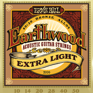 Ernie Ball P02006 Earthwood Extra Light 80/20 Bronze Acoustic Guitar Strings 10-50 Gauge-Easy Music Center