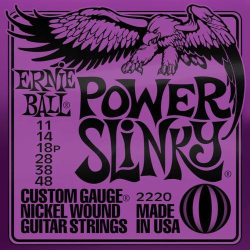 Ernie Ball 2220 Power Slinky Nickel Wound Electric Guitar Strings 11-48 Gauge-Easy Music Center
